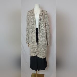 Cartonnier Rowan Leopard Oversized Blazer Metallic Knit, Size Large